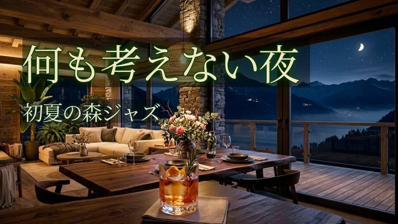 心ほぐれる森の初夏の夜カフェ｜何も考えずに聴く、スロージャズBGM
