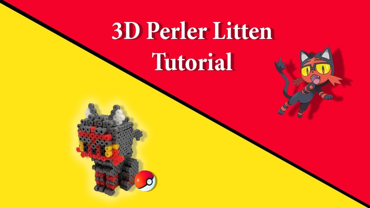 3D perler bead tutorial - Litten (Pokemon)