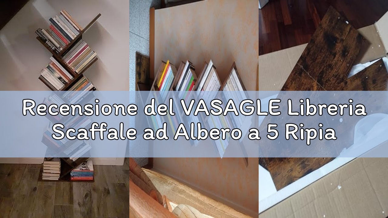 Recensione del VASAGLE Libreria Scaffale ad Albero a 5 Ripiani, Salvaspazio, Libreria Verticale, per