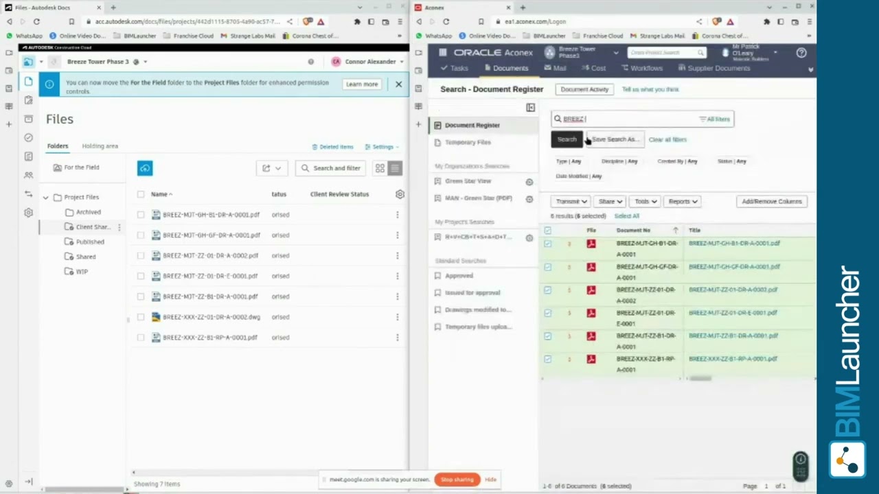 Integrating Autodesk Construction Cloud/ BIM 360 with Oracle Aconex via BIMLauncher