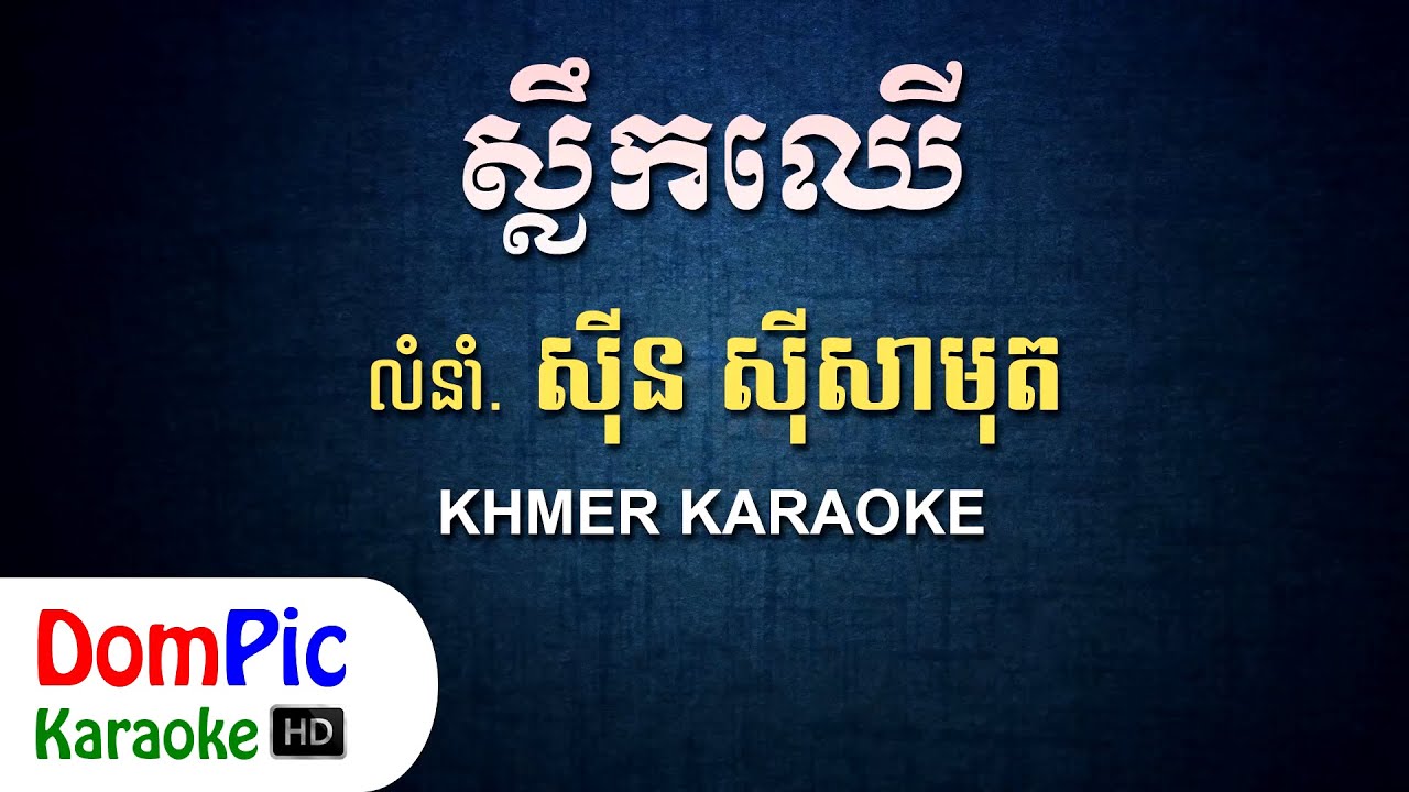 ស្លឹកឈើ ស៊ីន ស៊ីសាមុត ភ្លេងសុទ្ធ - Slek Chher Sin Sisamuth - DomPic Karaoke
