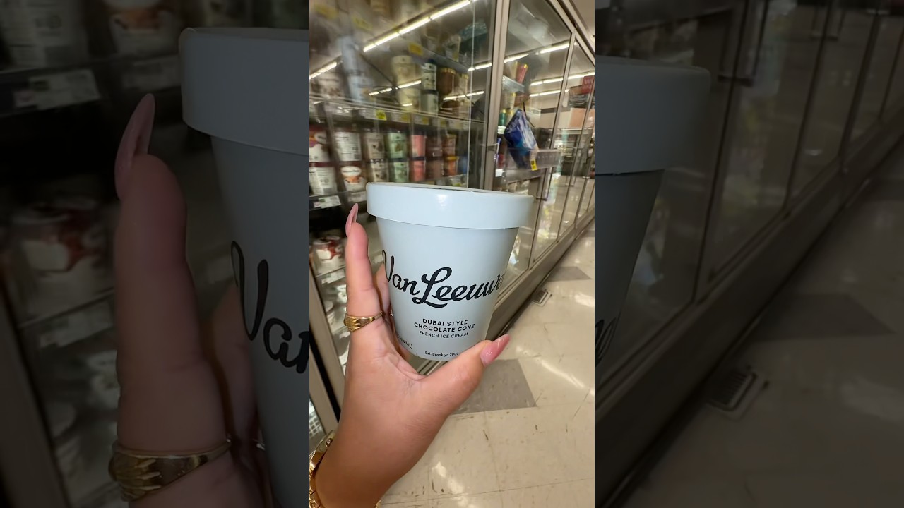 Dubai Chocolate Cone ice cream from Van Leeuwen!!