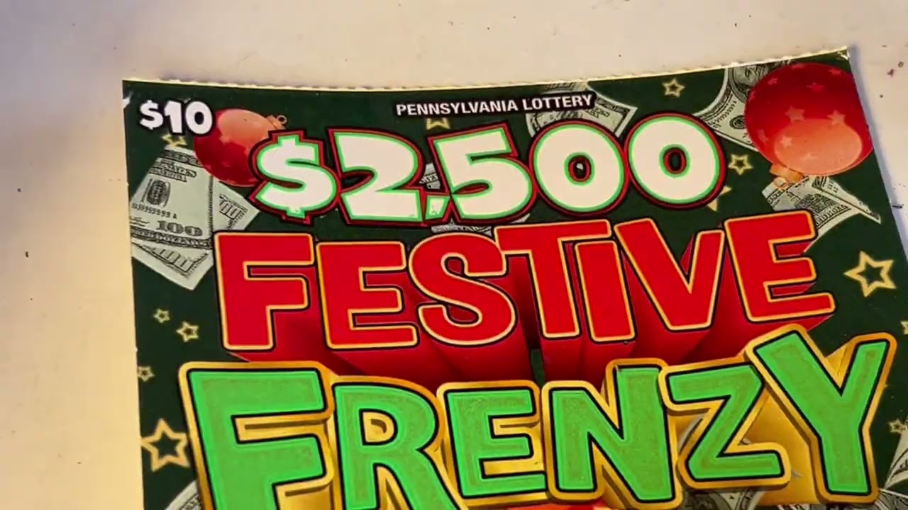 2500 Festive Frenzy and 10,000 a Month for Life. Pennsylvania Lottery Tickets