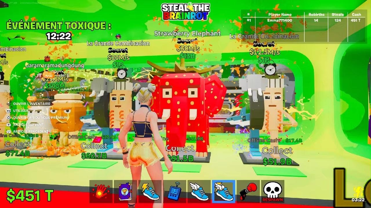 je vous fais decouvrir ma base steal the brainrod sur fortnite+ANNONCE concernant les cups