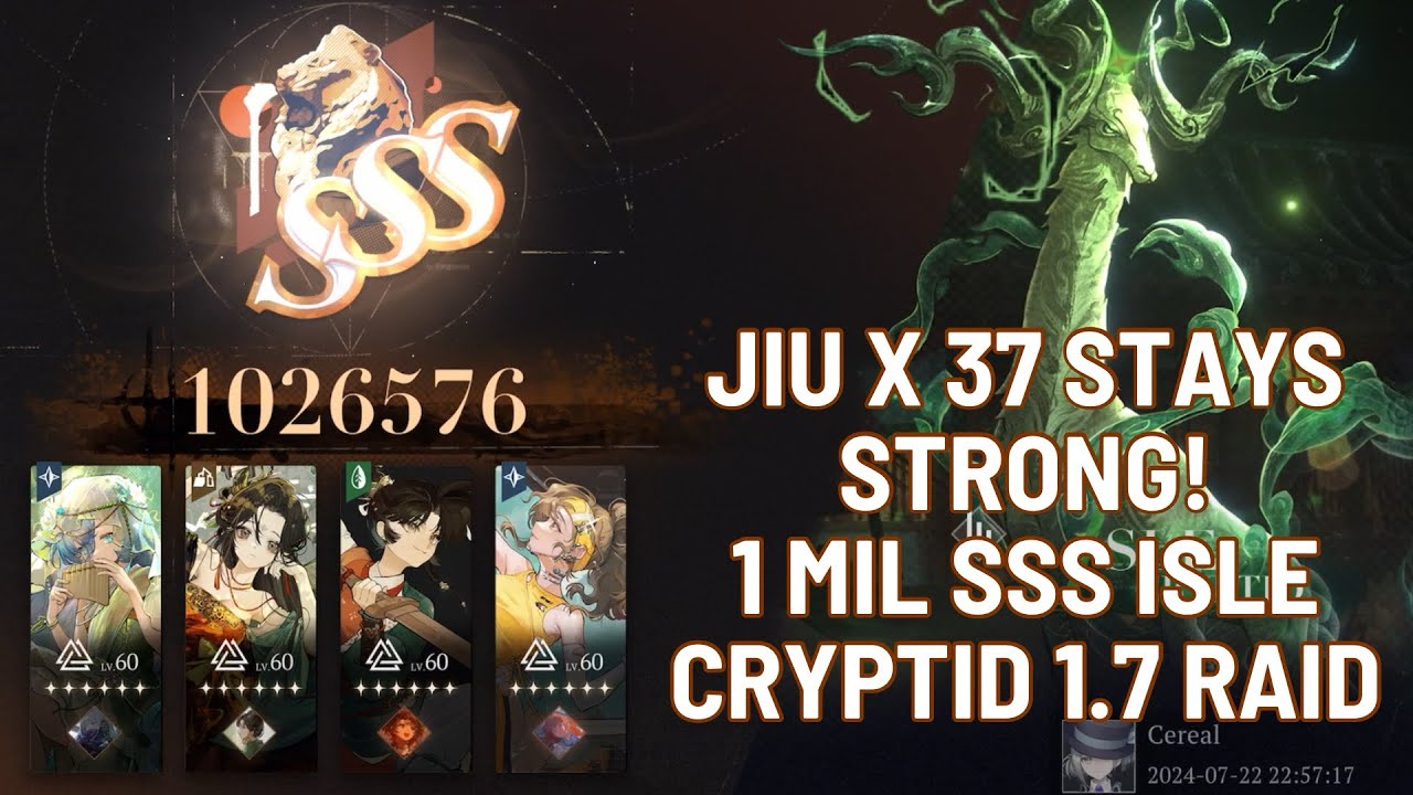 JIU X 37 IGNORED MINERAL WEAKNESS! 1 MIL SSS ISLE CRYPTID 1.7 RAID [Reverse 1999 重返未来1999]