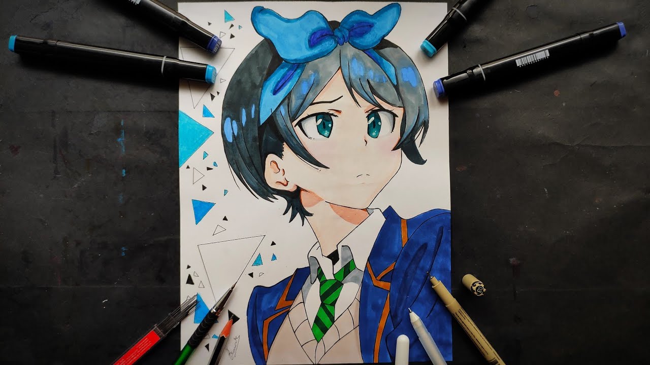 How to draw ruka sarashina from rent a girlfriend / kanojo okarishimasu.