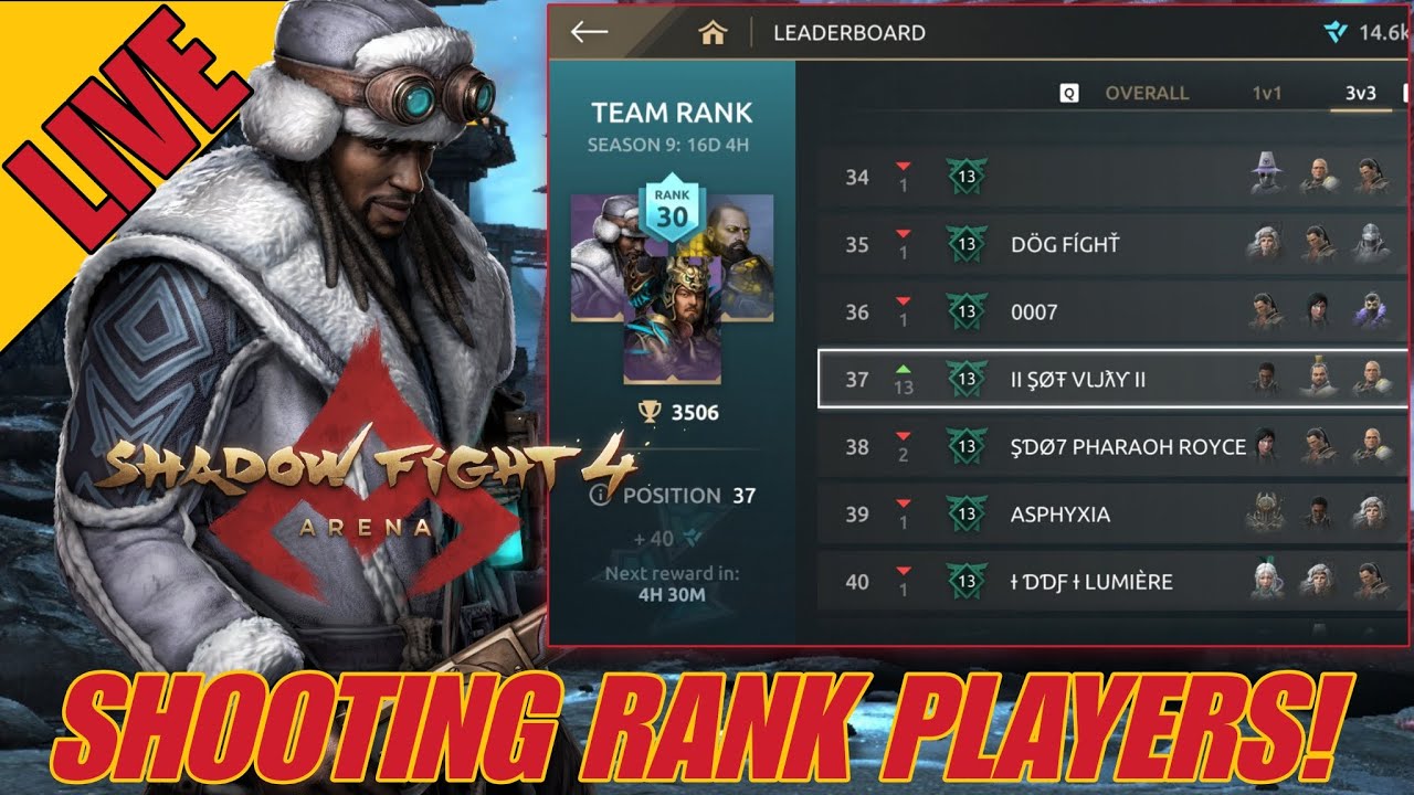 Shooting Rank players In Shadow Fight 4 Arena 🏟️ Live🔥
