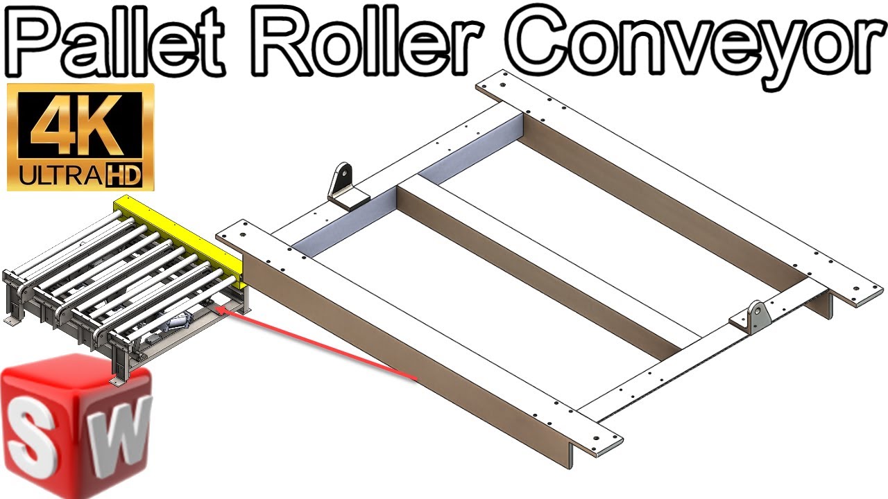 Chain Drive Roller Conveyor for Pallet Part 2 90deg Pop-Up Pallet Transfer Design in Solidworks