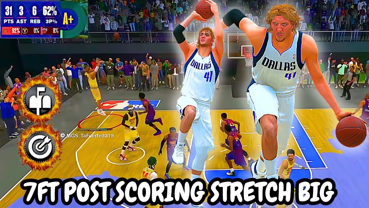 BEST 7FT POST SCORING STRETCH BIG BUILD ON NBA 2K24! *PRIME* DIRK NOWITZKI BUILD!