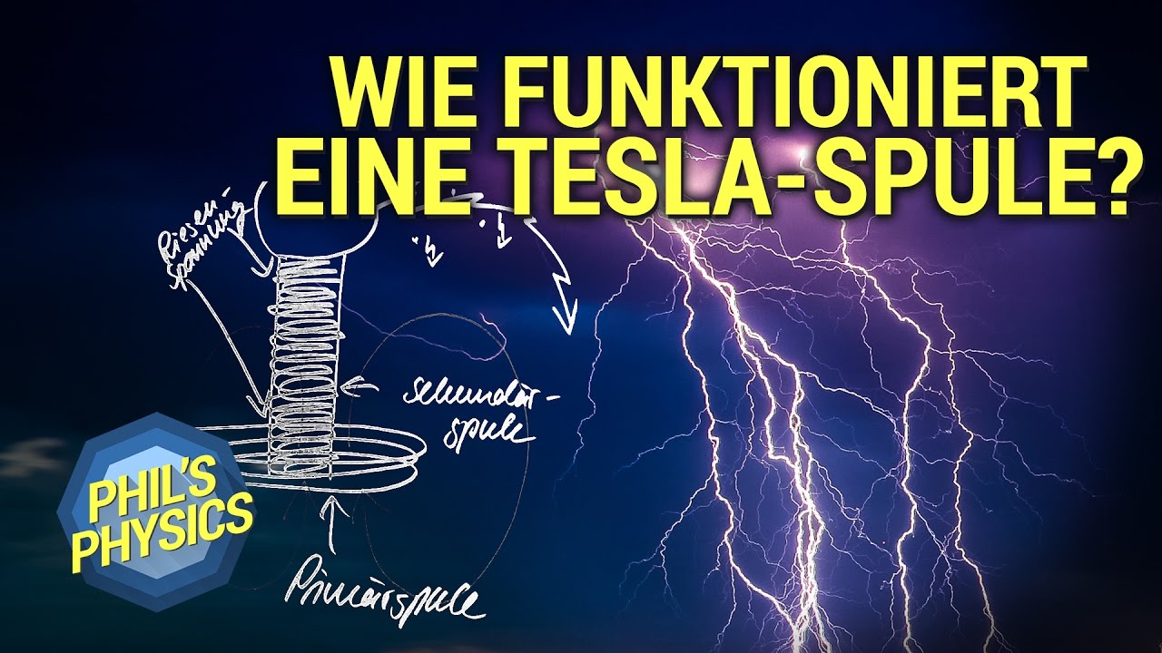 Tesla-Spule einfach erklärt. Induktion - Wie funktioniert eine Teslaspule? | Phil's Physics