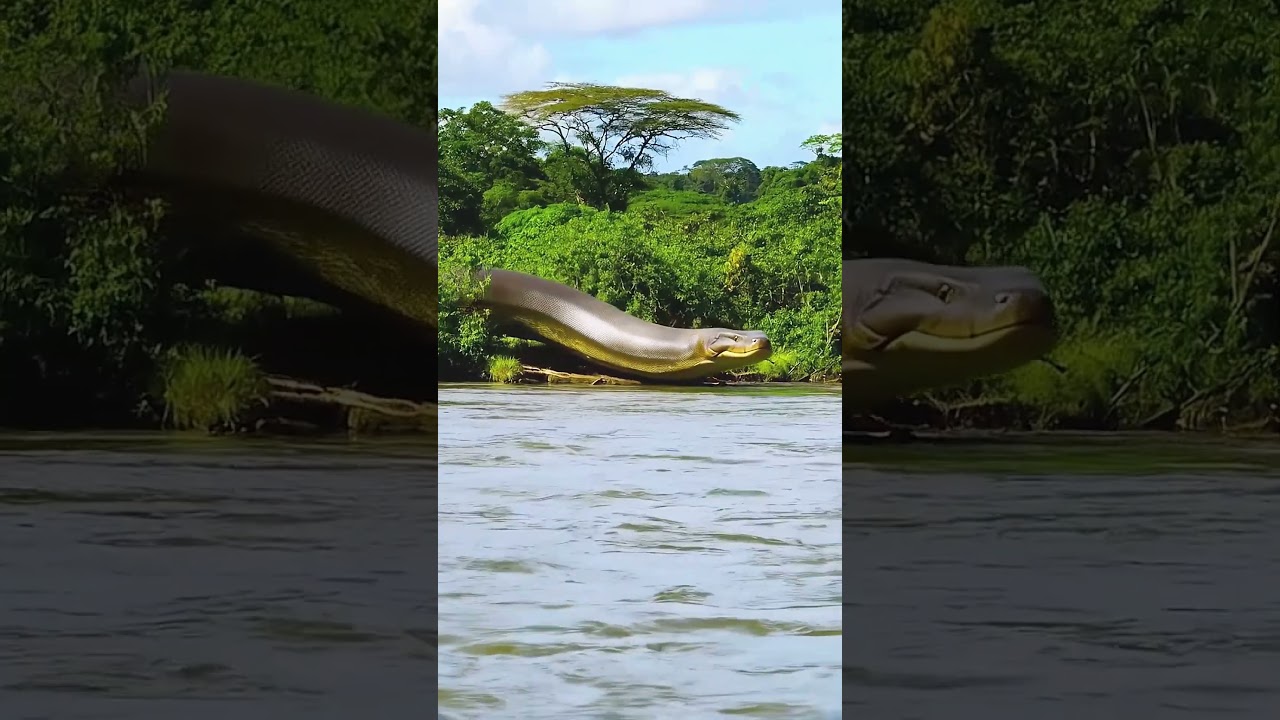 sucuri enorme de 15 metros sai da toca com vontade de comer #viral #amazonia #anaconda #viralshorts