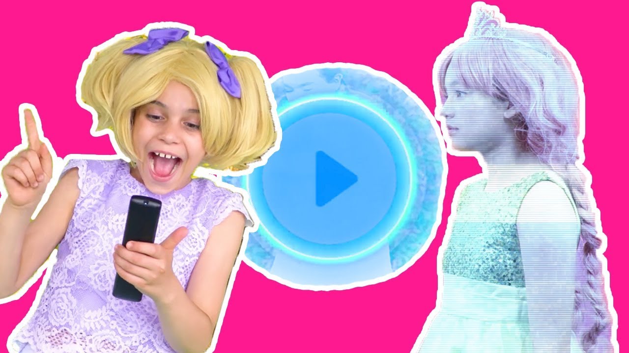 The Remote Controls The Princesses 📺 Esme & Olivia Go Into TV- Princesses In Real Life | Kiddyzuzaa