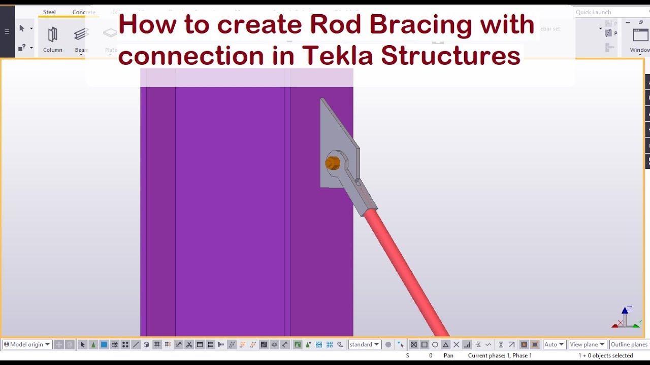 How to create Rod Bracing with connection in Tekla Structures