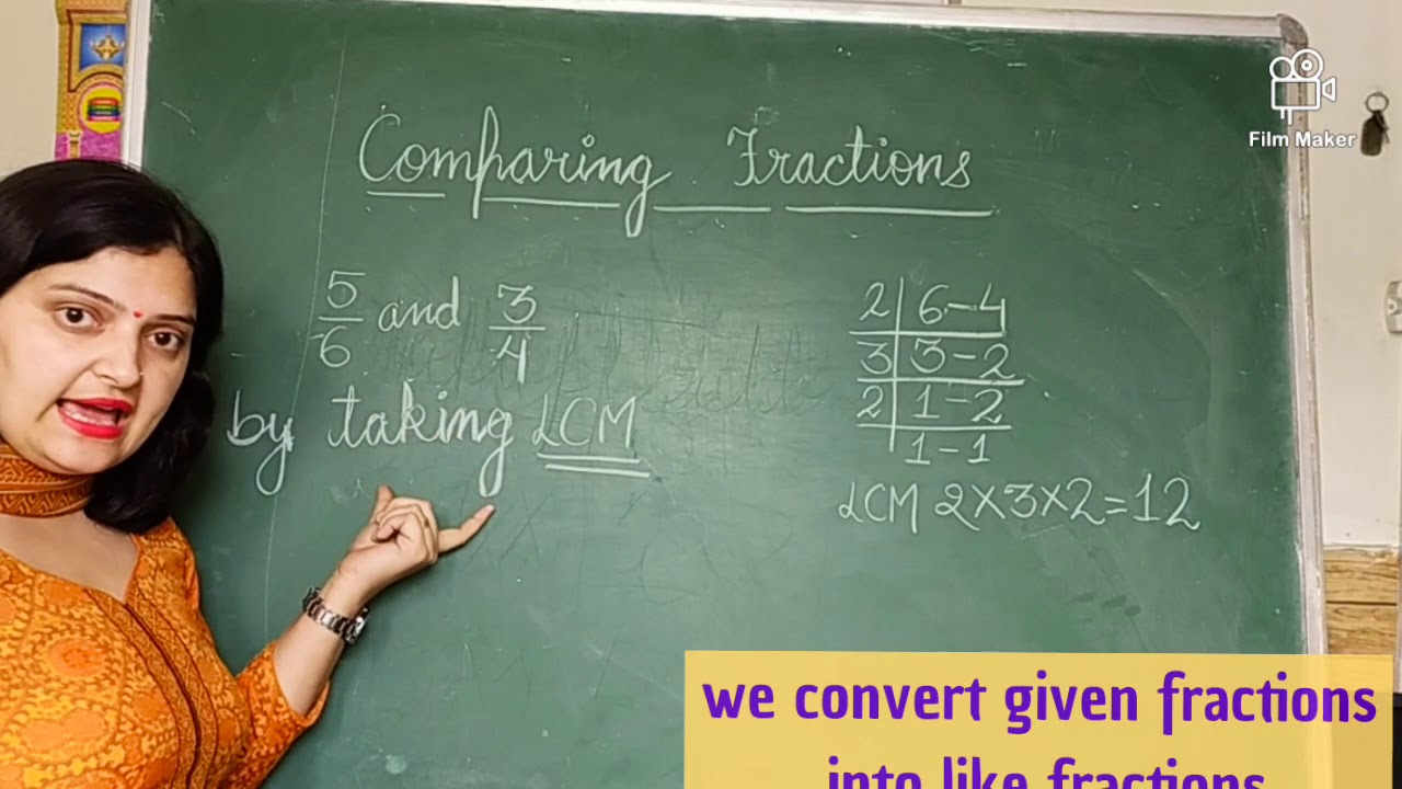 Comparing Fractions by taking LCM  (Class V)