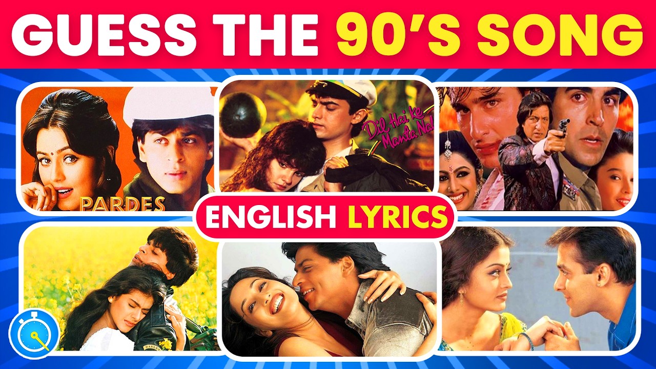 Guess the 90s Bollywood Song by Its English Lyrics 🎶💿 | Nostalgia Music Quiz
