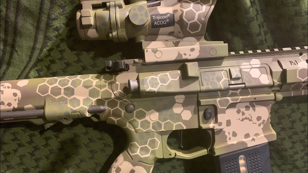 How to paint an airsoft gun | Multicam skull camouflage Stencils |  Call of Duty