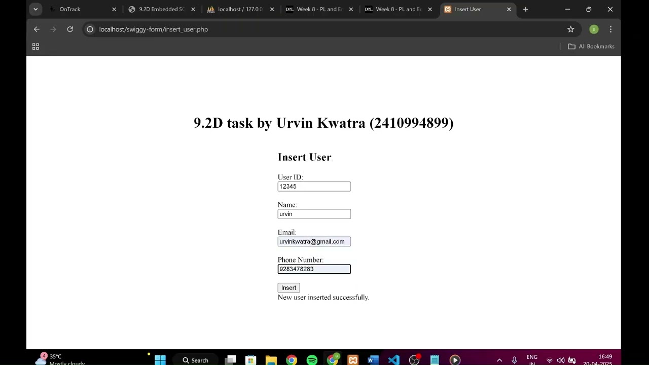 9.2D: User Interface and Embedded SQL