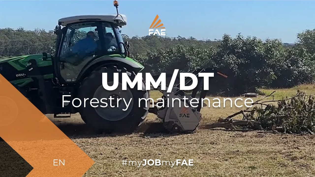 Forestry Mulcher in action with an DEUTZ-FAHR tractor
