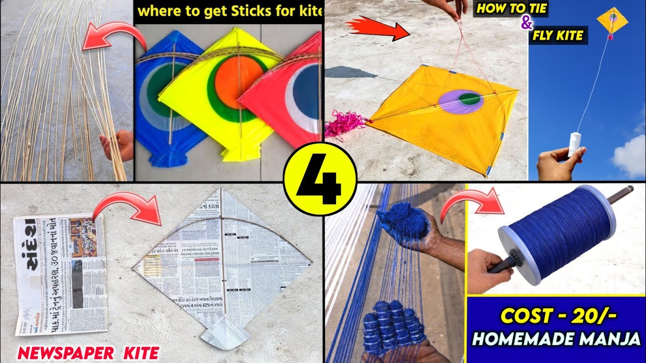 All about kite , how to make kite , how to tie and fly kite , how to make manja , where to buy stick