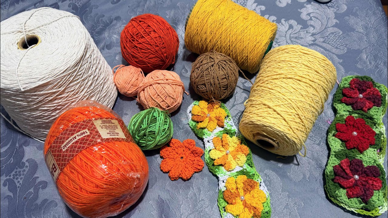 💥MEU DIA COMPLETO PRODUZINDO TAPETES  EM CROCHÊ 😍 cores lindas❤️