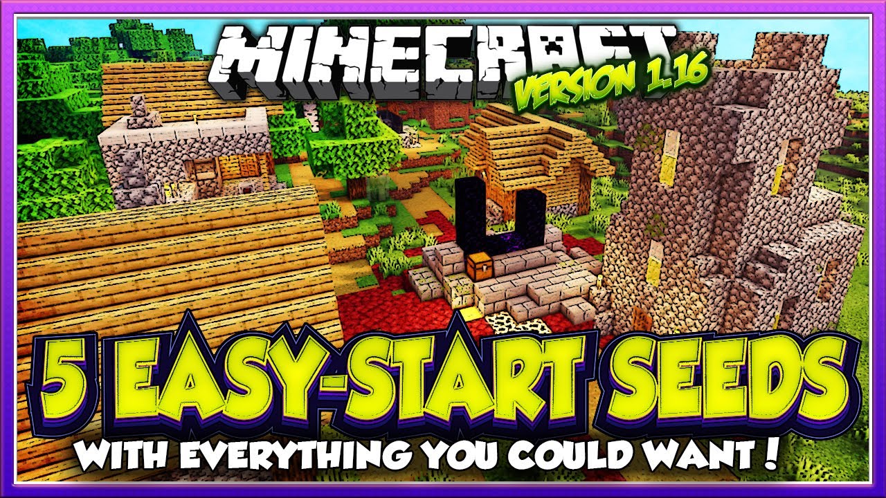 10 Awesome Seeds for an Easy Start in Survival mode! (Minecraft 1.16 Seeds Java Edition)