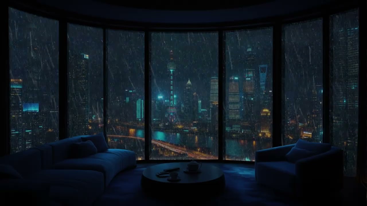 Healing Rain Ambience 🌧️ Relax & Recharge on a Rainy City Night | Soothing Rain Sounds