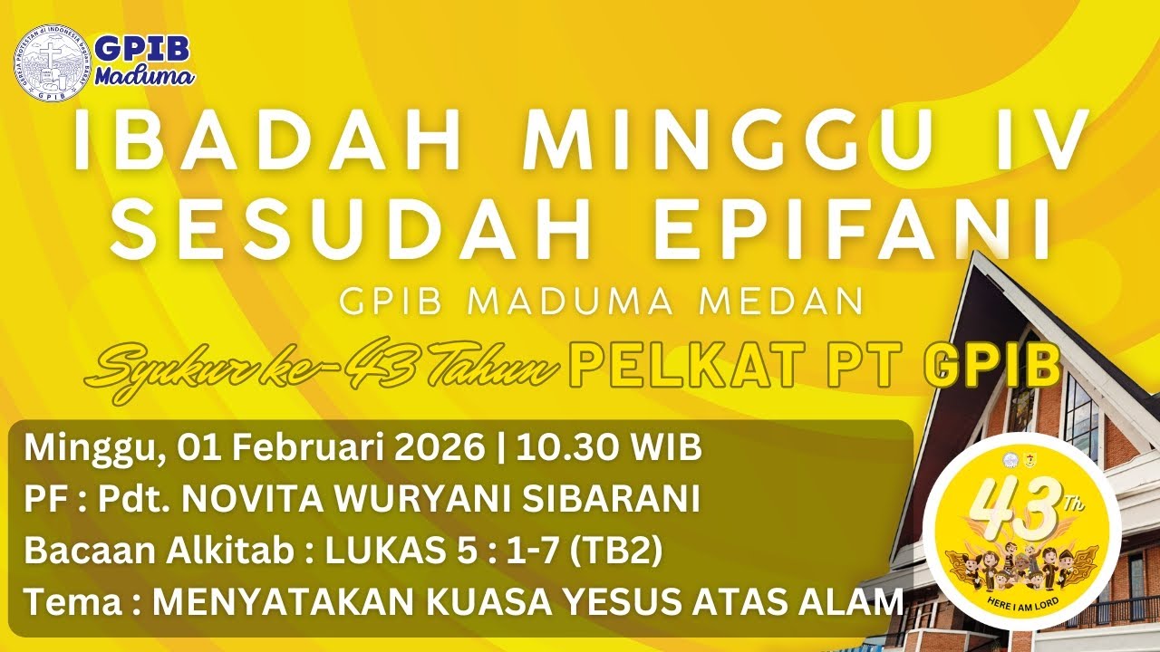 [LIVE] Ibadah Hari Minggu IV Sesudah Epifani | Minggu, 01 Feburari 2026