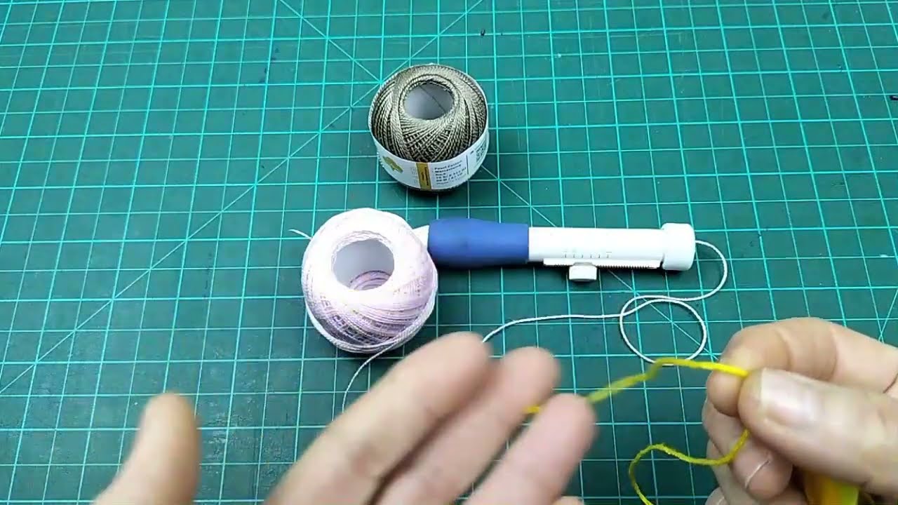 انواع الخيوط التي تتناسب مع سنون ابرة النفاش the types of threads are suitable for  punch needle