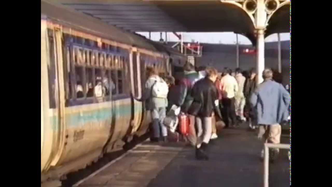Trains at Keith station in Scotland in 1990