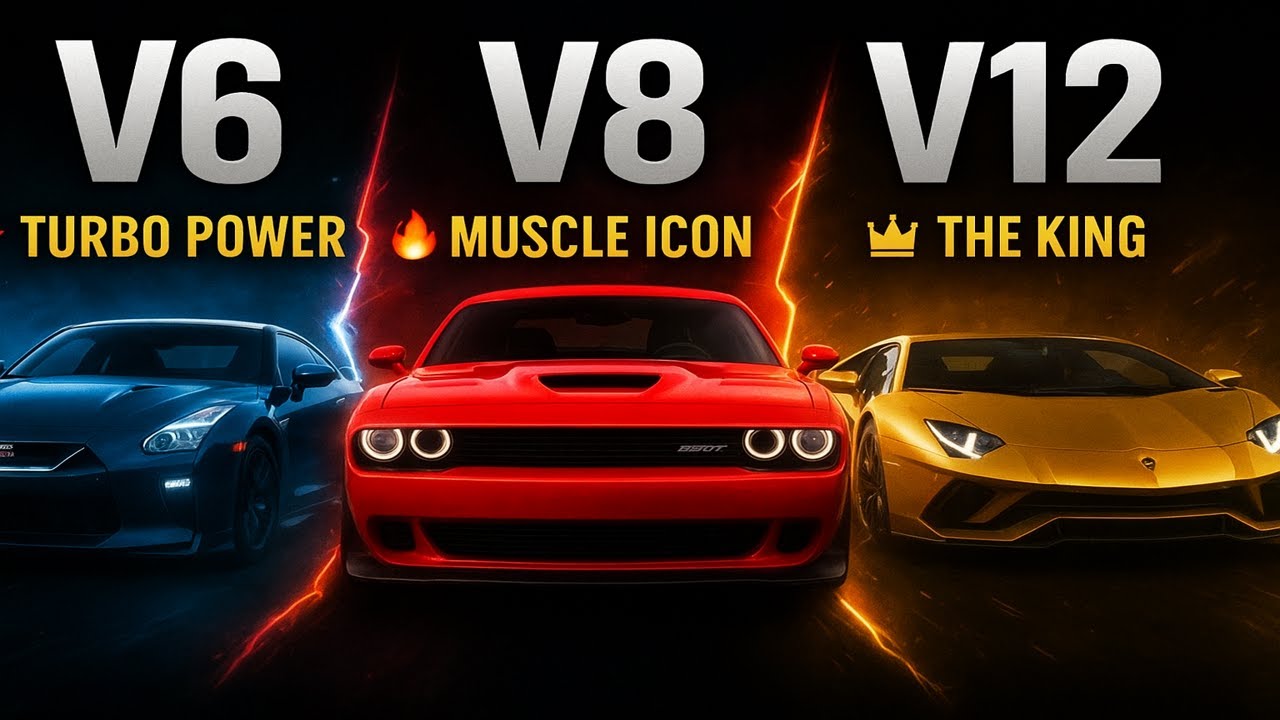 V6 vs V8 vs V12 Engine Battle 🔥 Which One Is The KING?