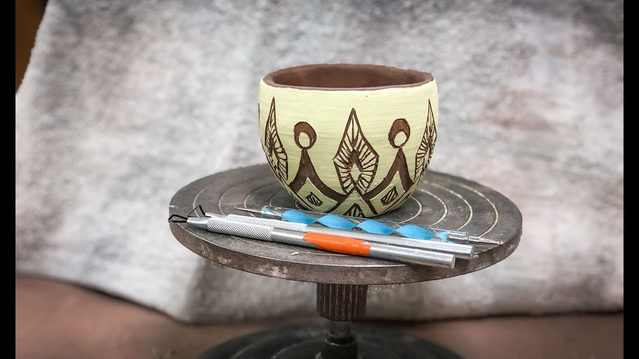 Sgraffito Carving an Underglazed Pinch Cup  A Ceramics I Exercise