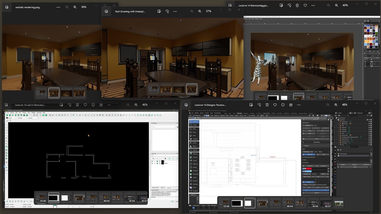 3D ARCHITECTURE - Lesson 14 - Export Render, Tech Drawing, Blueprints, CAD, DXF, SVG, PostProduction