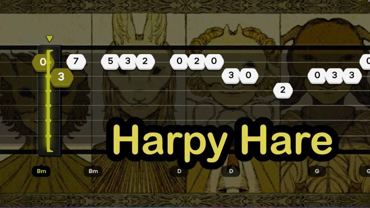 Yaelokre -  Harpy Hare (EASY SLOW Guitar Tabs & chords Tutorial)