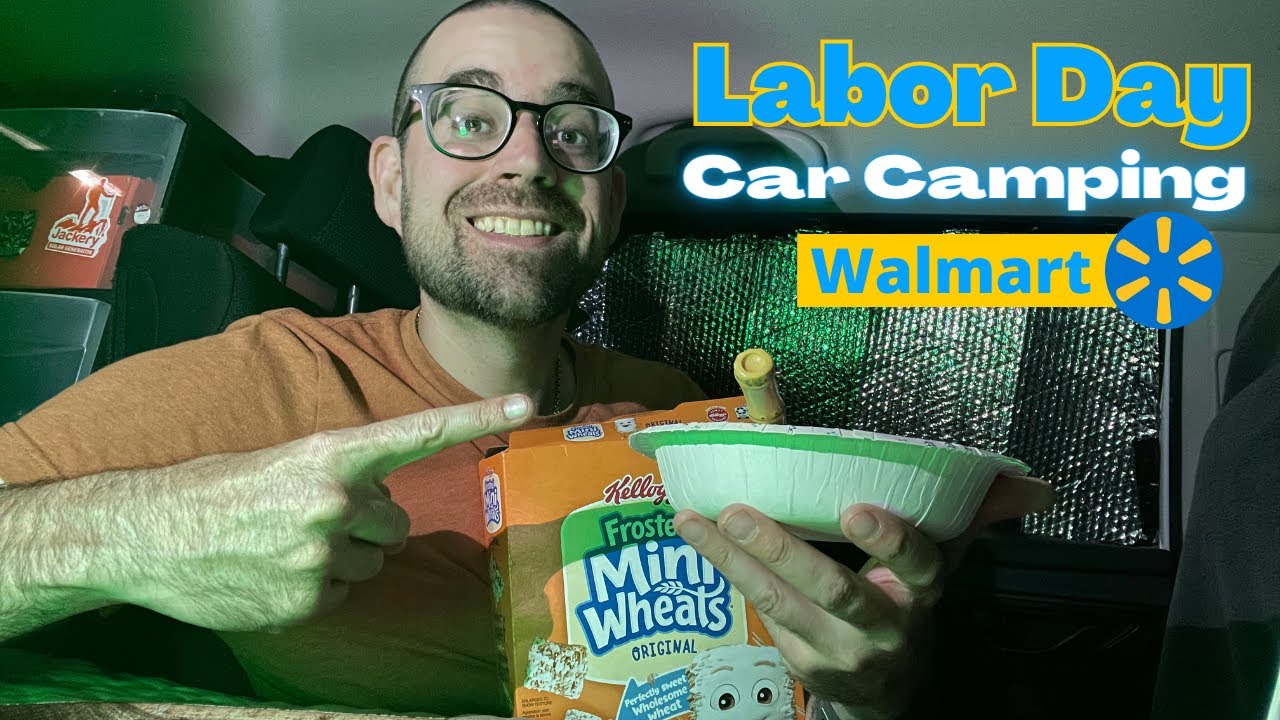 Labor Day Car Camping at Walmart | Cereal and a Movie 🥣 🎥