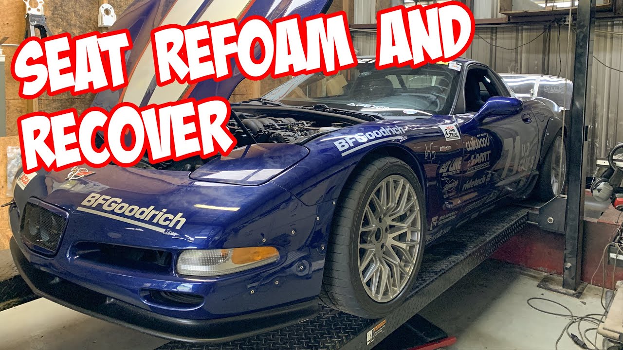 C5 Corvette seat refoam and recover. GRM Live! Presented by CRC Industries