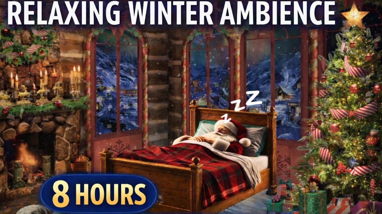 Santa Sleeps To A Cozy Christmas Fireplace | Crackling Logs, Peaceful Ambiance, Total Serenity!