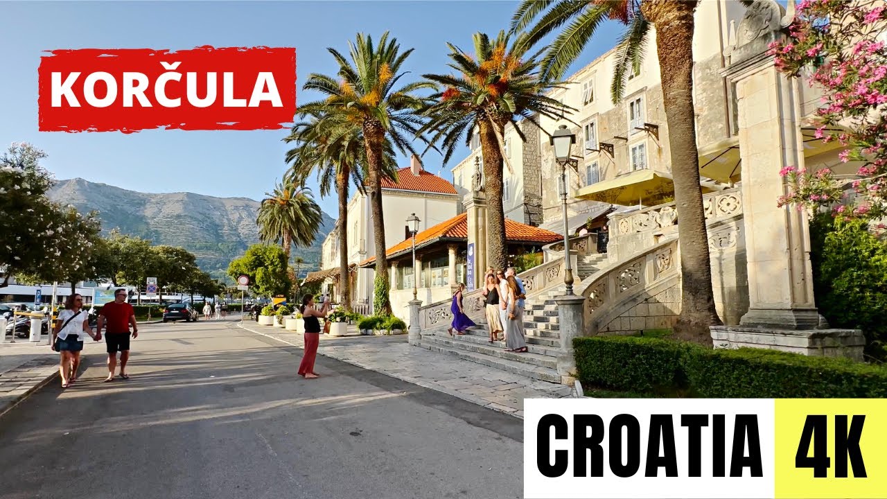CROATIA 🇭🇷 [4K] Korčula Old Town — Walking Tour 2023