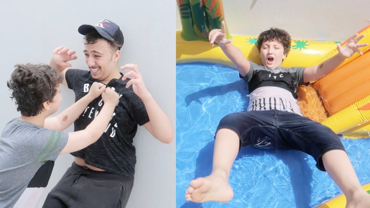 مقلب في اخوي غسان لأول مررة 😭😂 l  جبتلة مسبح اطفال 😂🔥