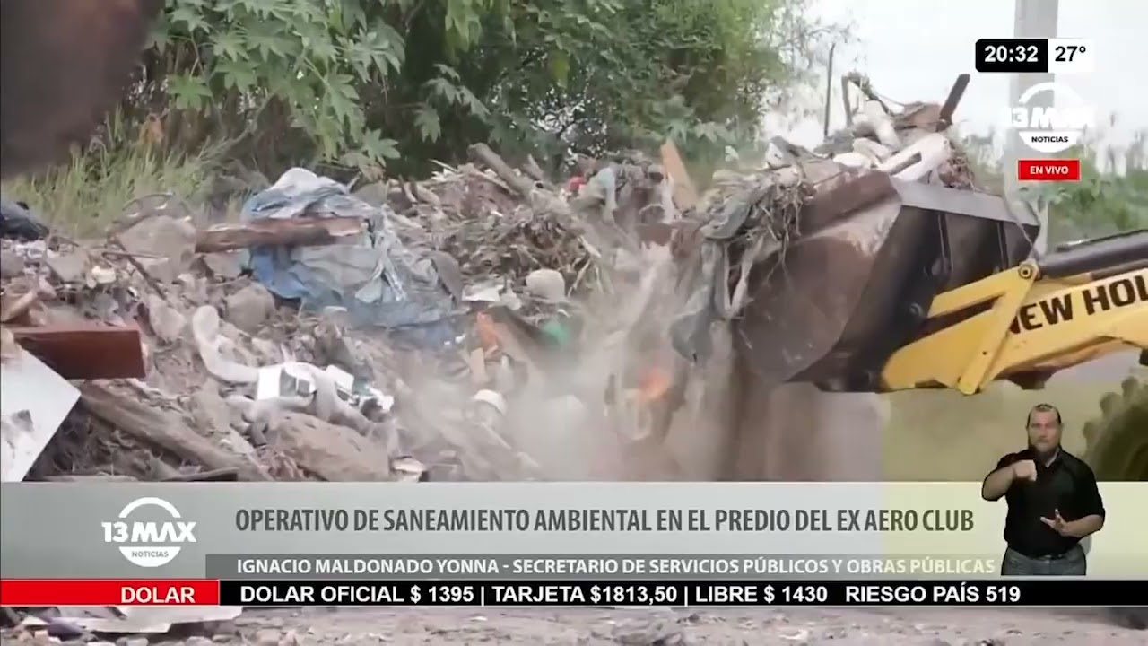 Operativo de saneamiento ambiental en el predio del Ex Aero Club - Ignacio Maldonado Yonna