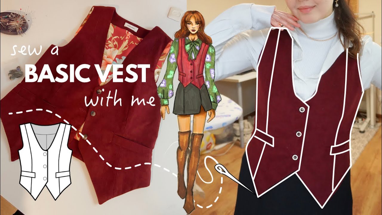 Sewing my own Capsule Wardrobe ✨ A BASIC VEST with Welt Pockets | designed_bykristina