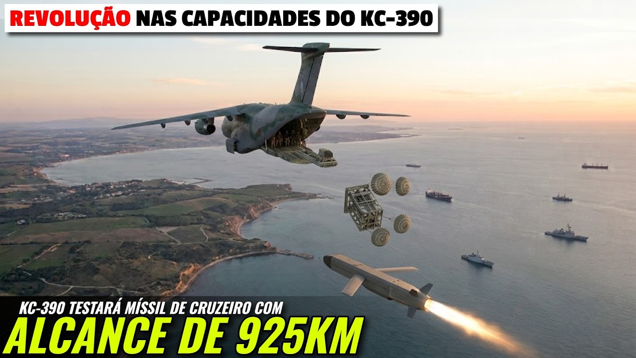 KC-390 prestes a ser AVI&Atilde;O DE ATAQUE: Teste com m&iacute;ssil de cruzeiro em parceria com GIGANTE dos EUA