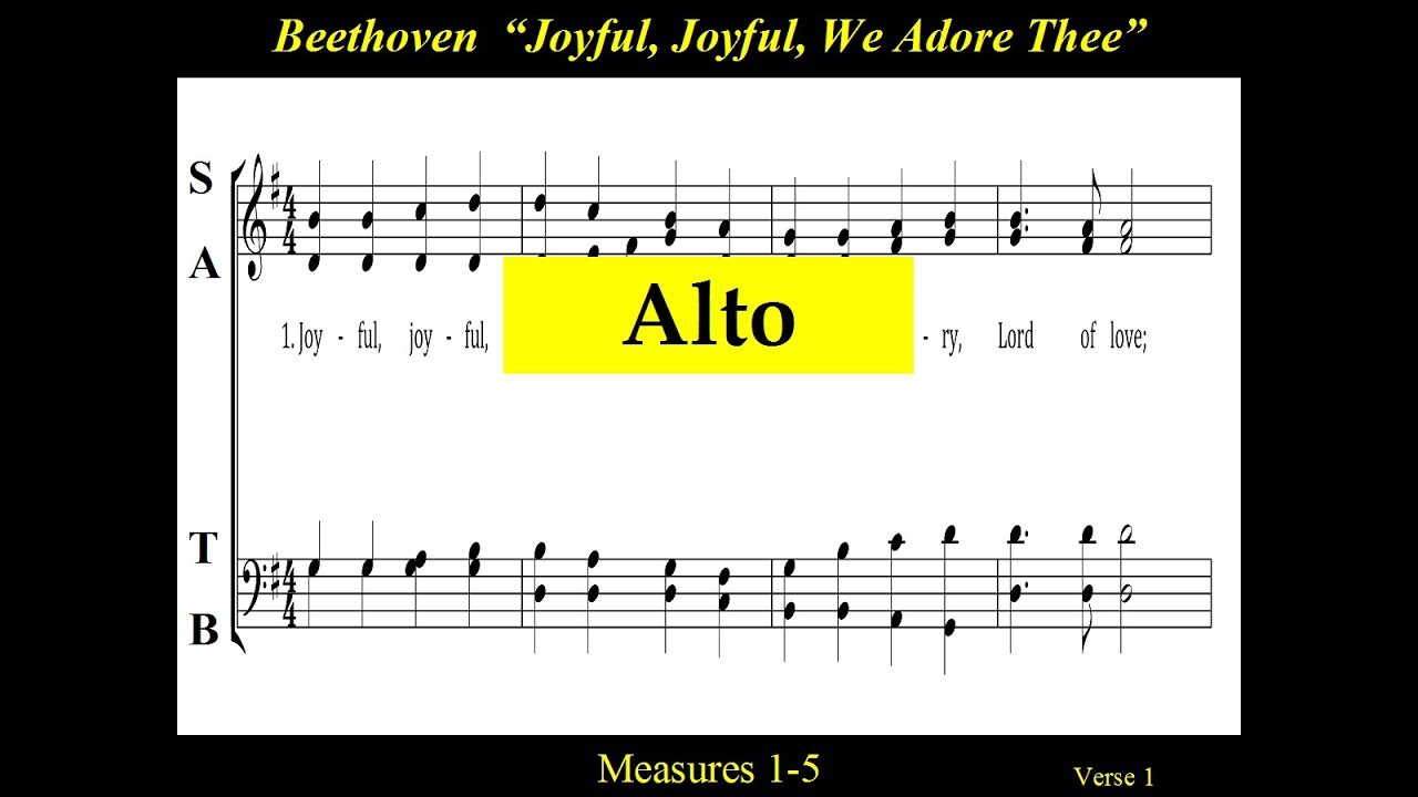 Beethoven - Alto -The Hymn of Joy - Joyful Joyful We Adore Thee