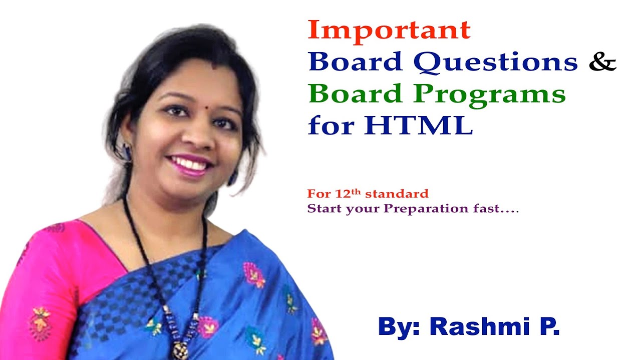 Important HTML Questions and Program for HSC Board Exam|| Lecture 18|| HSC Board Questions for HTML