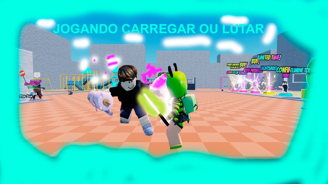 Jogando Carregar ou Lutar no Roblox