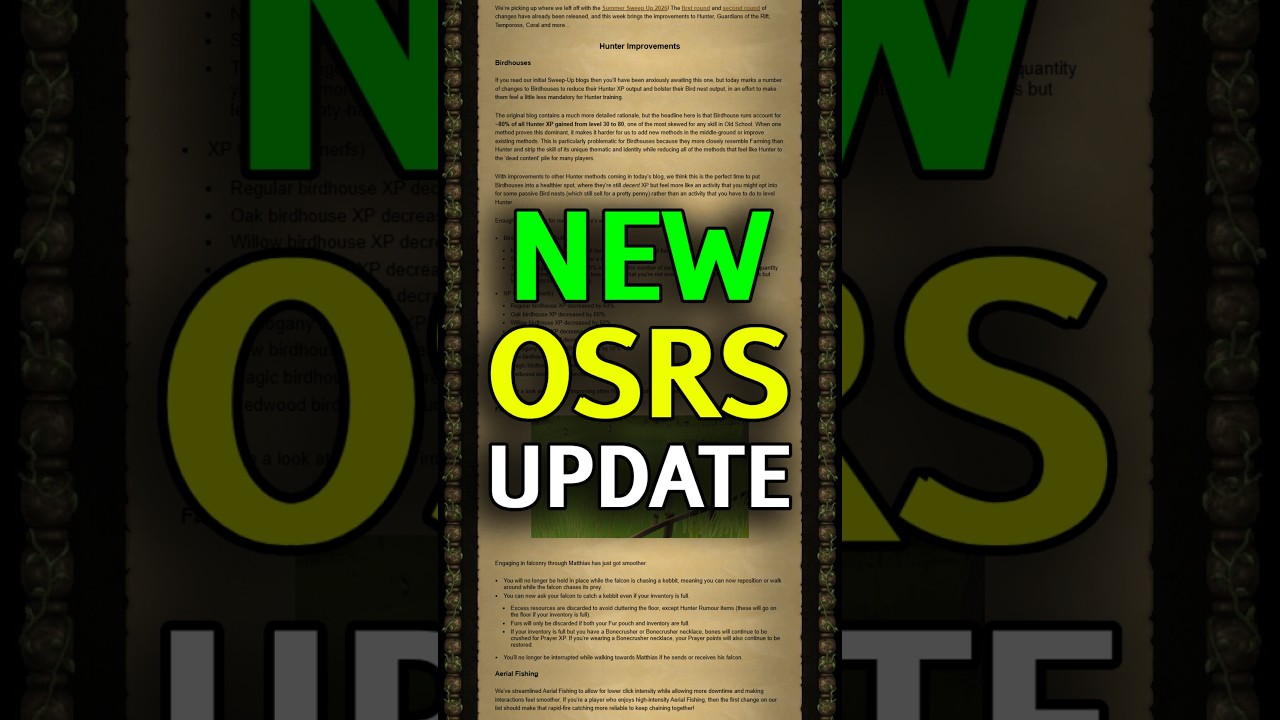 Jagex Just Made Skilling Faster (New OSRS Update)