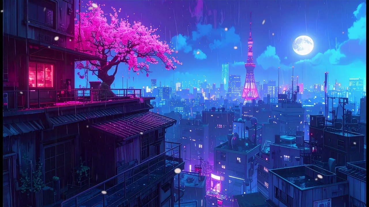 Retro Tokyo Night Drive – Work & Focus Lofi