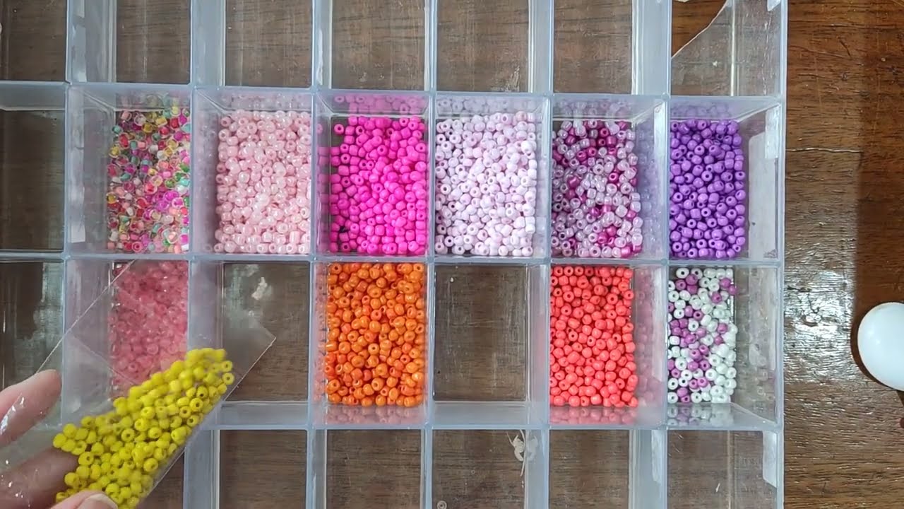 ASMR Organização de miçangas ❤️ #beads