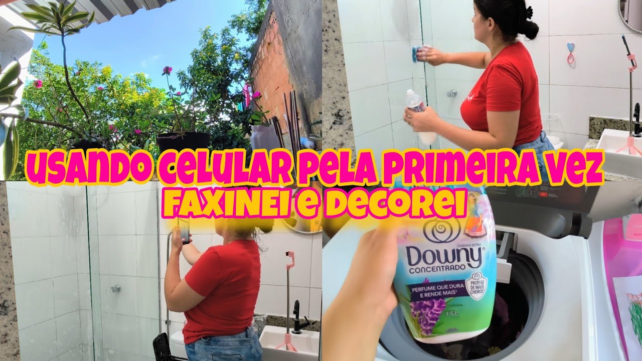 USEI ELE PELA PRIMEIRA VEZ 🙏😍 GLÓRIA A DEUS/FAXINEI E DECOREI MEU BANHEIRO/CELULAR NOVO 😍