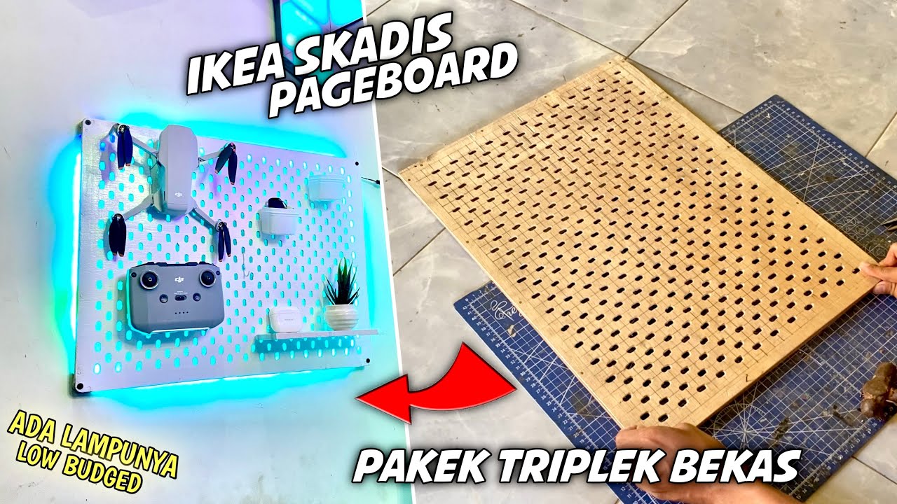 membuat IKEA SKADIS pegboard diy luw budged dari barang bekas