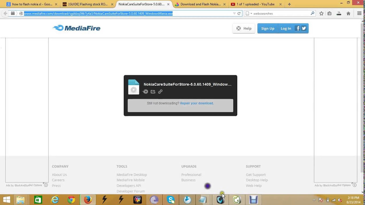 How to download  nokia care suite for flash nokia xl or x or windows mobile 100 % works